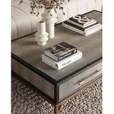 Grey Shagreen Console Table With Drawers