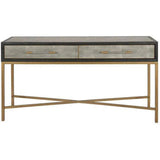 Grey Shagreen Console Table With Drawers