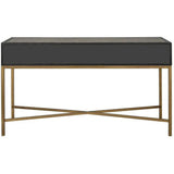 Grey Shagreen Console Table With Drawers