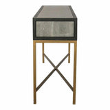 Grey Shagreen Console Table With Drawers