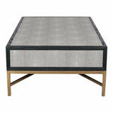 Grey Shagreen Gold Accents Retro Coffee Table With Drawers Coffee Tables LOOMLAN By Moe's Home