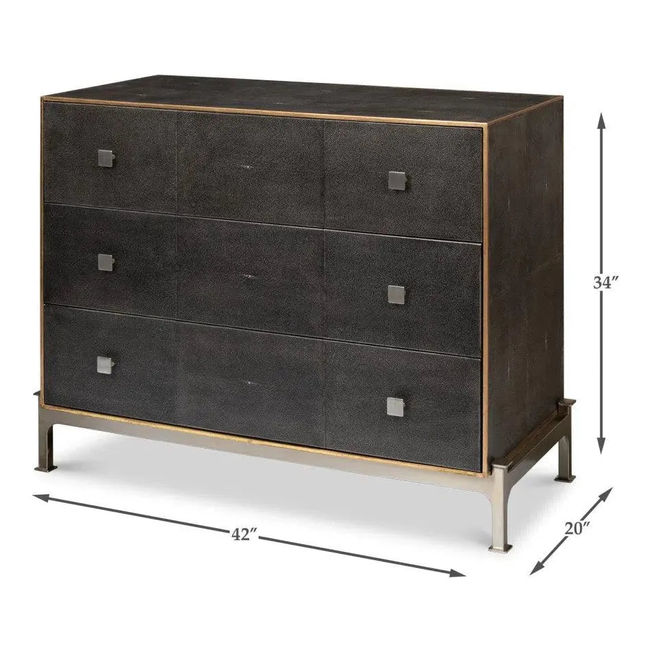 Grey Shagreen Leather Dresser