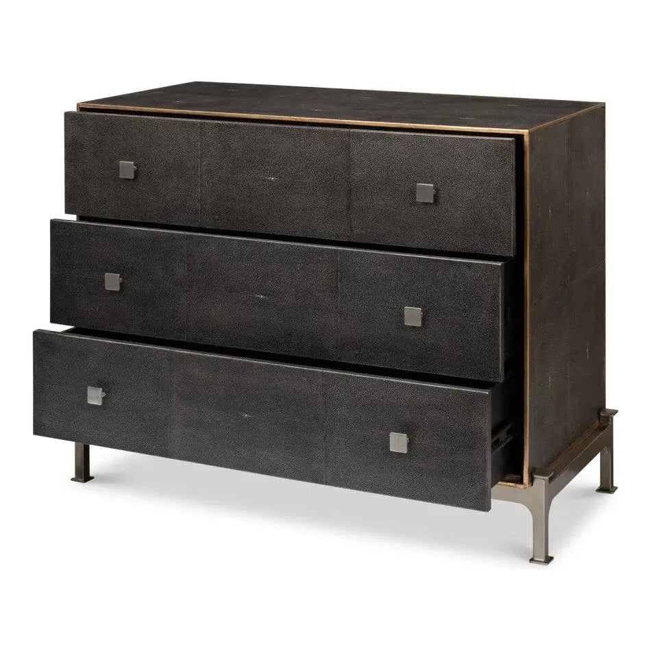 Grey Shagreen Leather Dresser