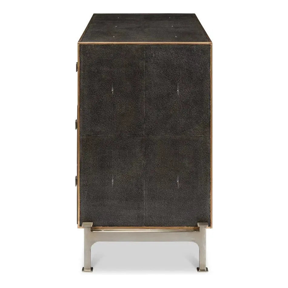 Grey Shagreen Leather Dresser