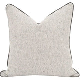 Grey Throw Pillow Leather Piping Set of Two-Throw Pillows-Essentials For Living-LOOMLAN