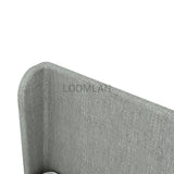 Grey Upholstered Platform and Wingback Queen Size Bed Aura Beds LOOMLAN By LHIMPORTS