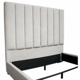 Grey Velvet Tufted Eastern King Bed Frame Beds LOOMLAN By Diamond Sofa