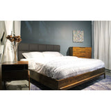 Grey and Brown Wood Frame Platform King Size Bed Remix Collection Beds LOOMLAN By LHIMPORTS