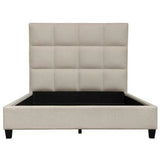 Grid Tufted Eastern King Bed in Sand Fabric Beds LOOMLAN By Diamond Sofa