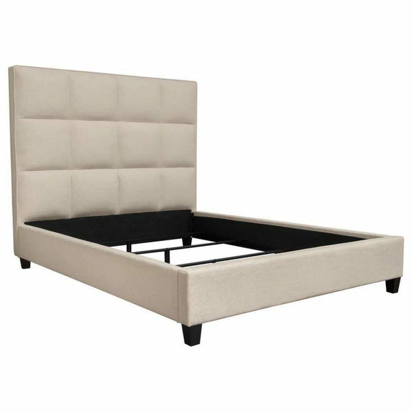 Grid Tufted Eastern King Bed in Sand Fabric Beds LOOMLAN By Diamond Sofa