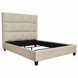 Grid Tufted Low Profile Bed Frame-Beds-Diamond Sofa-Eastern King-LOOMLAN