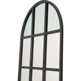 Grid Wooden Vertical Arched Floor Mirror