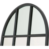 Grid Wooden Vertical Arched Floor Mirror