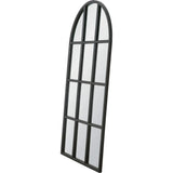 Grid Wooden Vertical Arched Floor Mirror