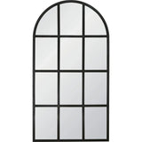 Grid Wooden Vertical Arched Floor Mirror