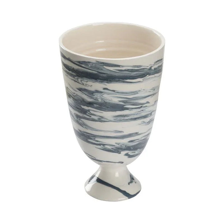 Grigio Footed Marble Made Vase - LOOMLAN - Chelsea House - Vases & Jars