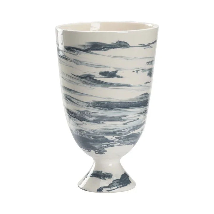 Grigio Footed Marble Made Vase - LOOMLAN - Chelsea House - Vases & Jars
