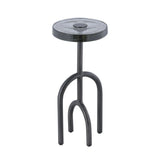 Grove Artisanal Black Nickel Drinks Table-Side Tables-Currey & Co-LOOMLAN