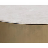 Guinevere White Marble Round Coffee Table-Coffee Tables-SUNPAN-LOOMLAN