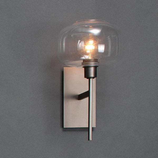 Gunmetal Clear Glass Scando Mod Sconce Wall Sconces LOOMLAN By Jamie Young