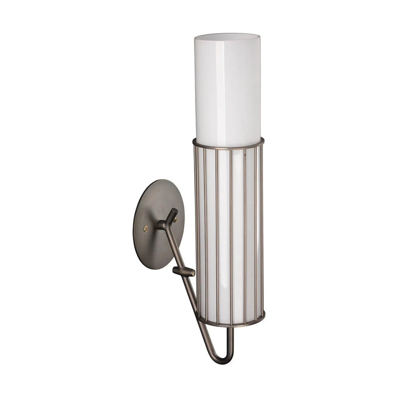 Gunmetal White Glass Torino Wall Sconce Wall Sconces LOOMLAN By Jamie Young