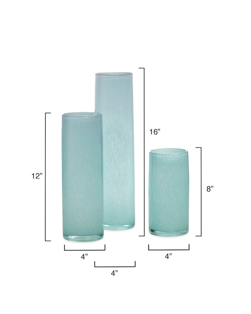 Gwendolyn Hand Blown Vases (Set of 3) - Blue-Vases & Jars-Jamie Young-LOOMLAN