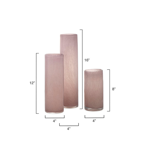 Gwendolyn Hand Blown Vases (Set of 3) - Pink-Vases & Jars-Jamie Young-LOOMLAN