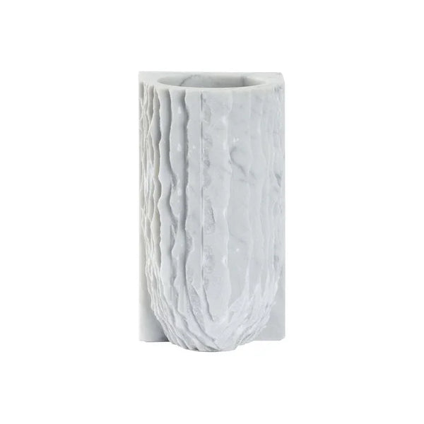 Gwyn Carrera Marble Made White Vase - LOOMLAN - Wildwood - Vases & Jars