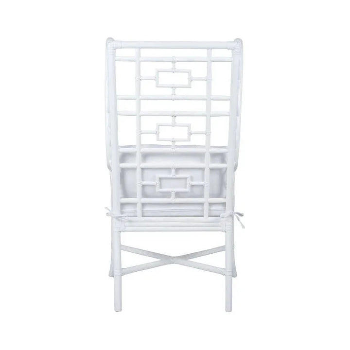 Gwyneth Rattan Frame White Wing Chair - LOOMLAN - Wildwood - Club Chairs