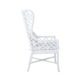 Gwyneth Rattan Frame White Wing Chair-Club Chairs-Wildwood-LOOMLAN