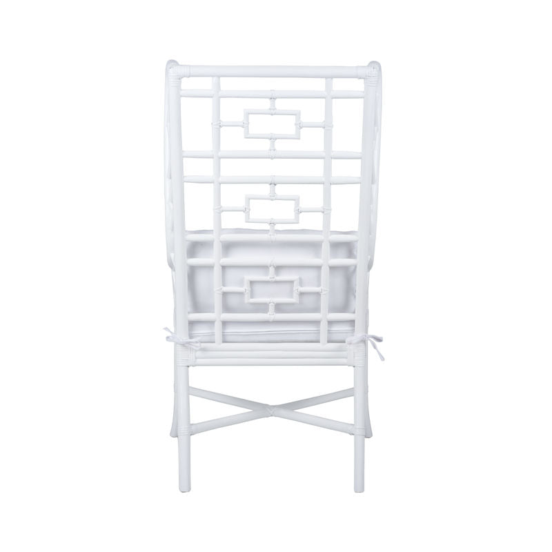 Gwyneth Rattan Frame White Wing Chair-Club Chairs-Wildwood-LOOMLAN