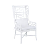 Gwyneth Rattan Frame White Wing Chair-Club Chairs-Wildwood-LOOMLAN