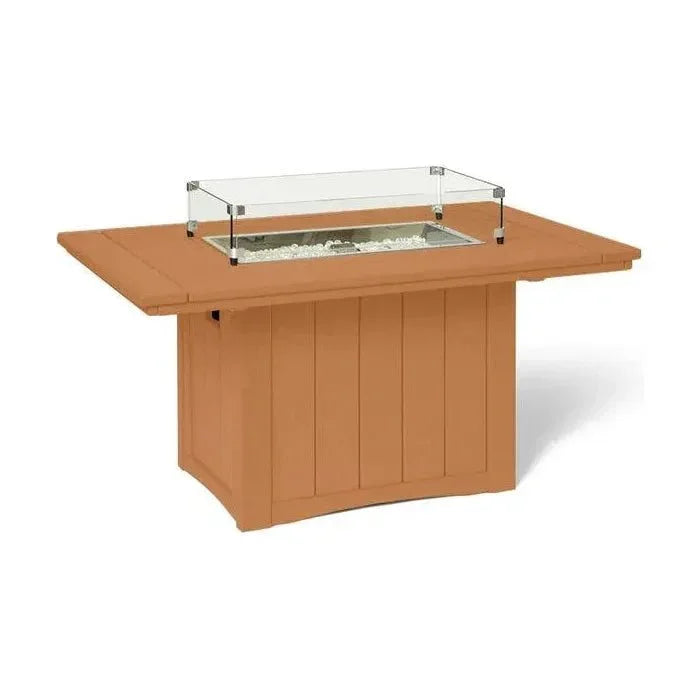 HDPE Poly Wood Rectangular Fire Table USA Made-Outdoor Fire Tables-Breezesta-LOOMLAN