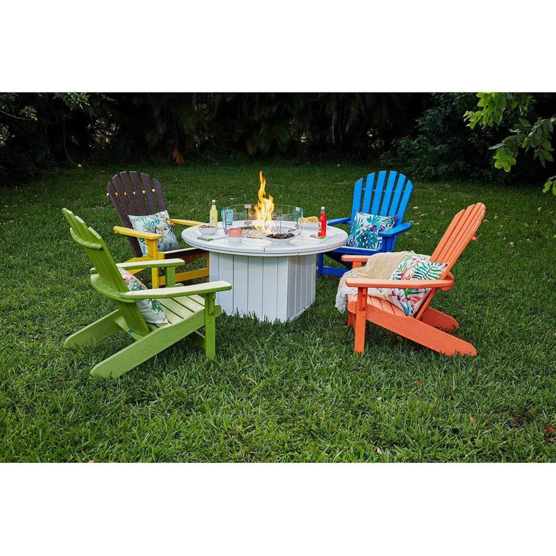 HDPE Round Fire Pit Table USA Made Elementz Blaze-Outdoor Fire Tables-Breezesta-LOOMLAN