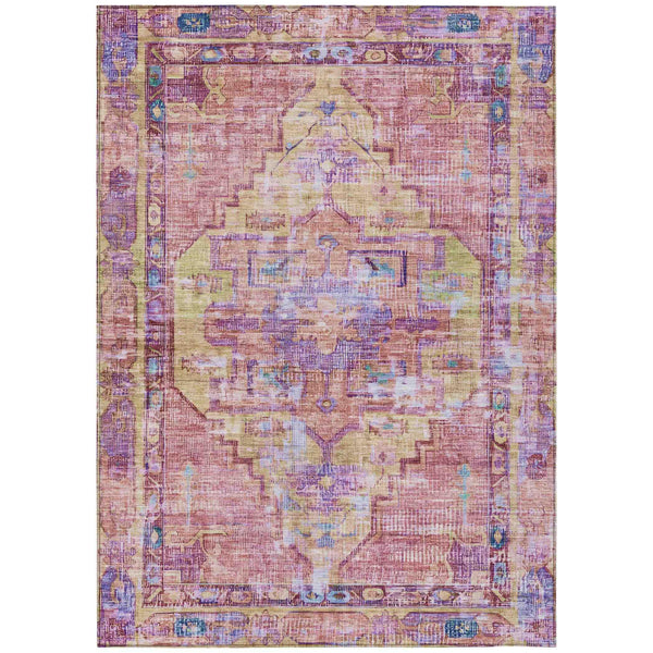 Haelien Pink Washable Indoor-Outdoor Rug