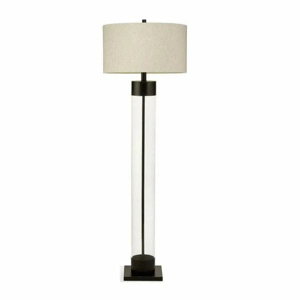 Haines 64" Tall Glass Gold Floor Lamp-Floor Lamps-Bassett Mirror-LOOMLAN