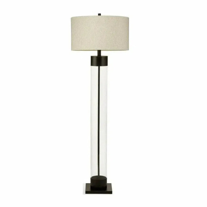 Haines 64" Tall Glass Gold Floor Lamp-Floor Lamps-Bassett Mirror-LOOMLAN