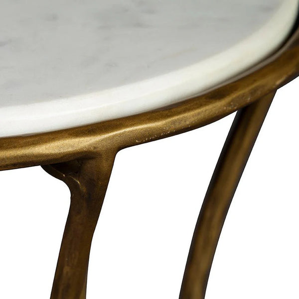 Haines Marble Topped Round Side Table