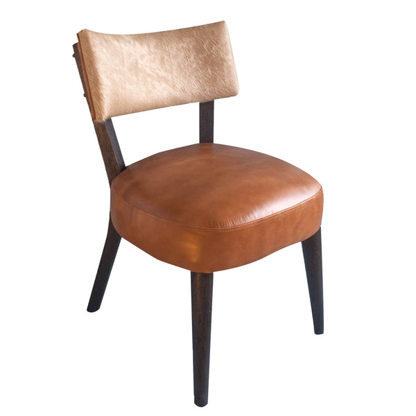 Hair on Hide and Leather Dining Chair Biscayne-Dining Chairs-Peninsula Home-LOOMLAN