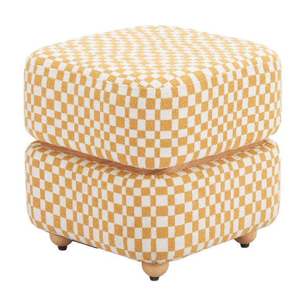 Haki Multicolor Fabric Ottoman