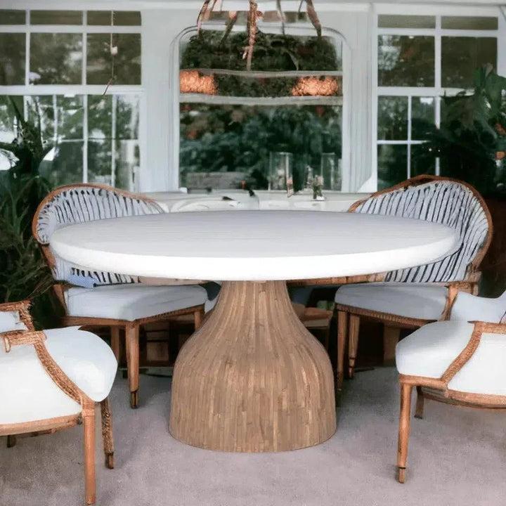 Halo Indoor - Outdoor 60'' Round Dining Table White-Outdoor Dining Tables-Artesia-LOOMLAN