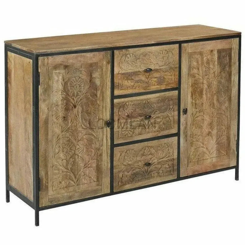 60-Inch Hand-Carved Sideboard Buffet Cabinet | LOOMLAN