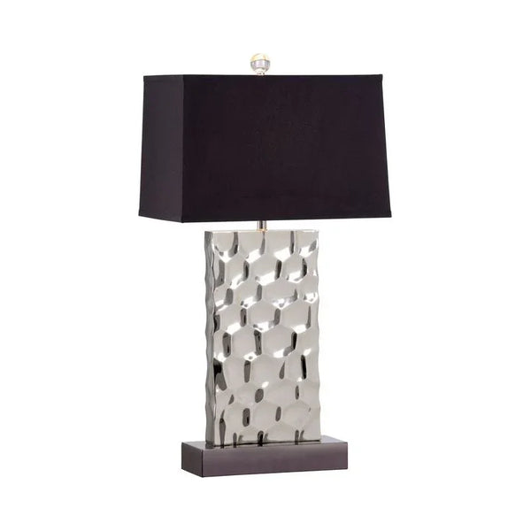 Hammered Honeycomb Steel Made Table Lamp - LOOMLAN - Wildwood - Table Lamps