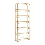 Hampton Brass Finished Shelf Unit-Bookcases-Wildwood-LOOMLAN