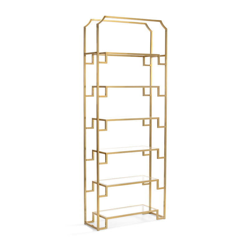 Hampton Brass Finished Shelf Unit-Bookcases-Wildwood-LOOMLAN