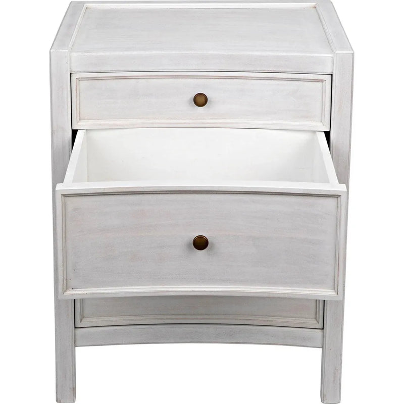 Hampton Wood White Night Stand With Drawers