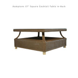 Hamptons 37" Square Outdoor Cocktail Table With Glass Top Outdoor Coffee Tables LOOMLAN By Lloyd Flanders