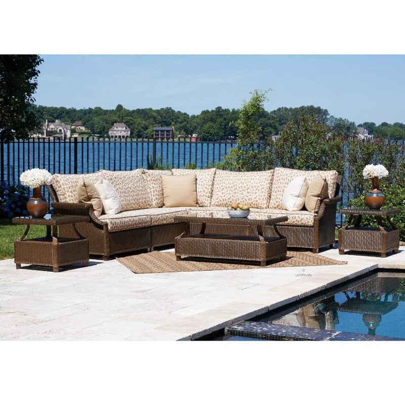 Hamptons Armless Sectional Unit All-Weather Outdoor Furniture Outdoor Modulars LOOMLAN By Lloyd Flanders