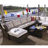 Hamptons Left Arm Sectional Unit All-Weather Outdoor Furniture Outdoor Modulars LOOMLAN By Lloyd Flanders