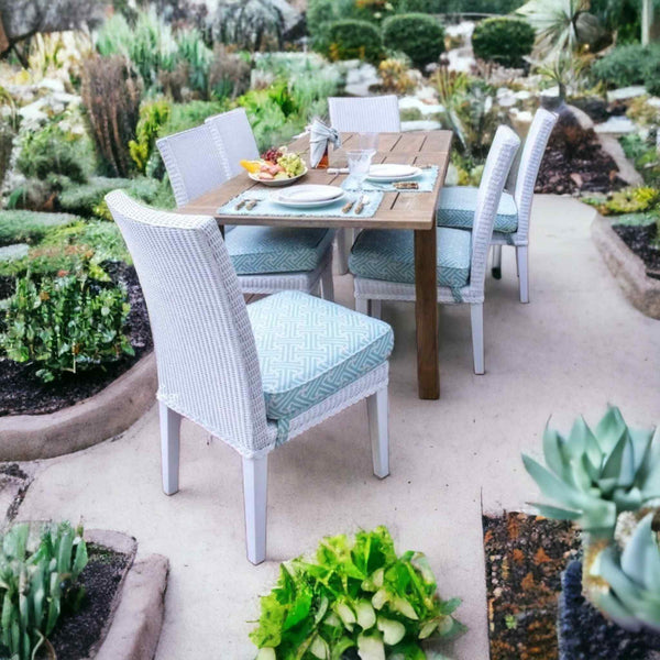 Hamptons Outdoor Furniture Wicker Armless Dining Chair Outdoor Dining Chairs LOOMLAN By Lloyd Flanders